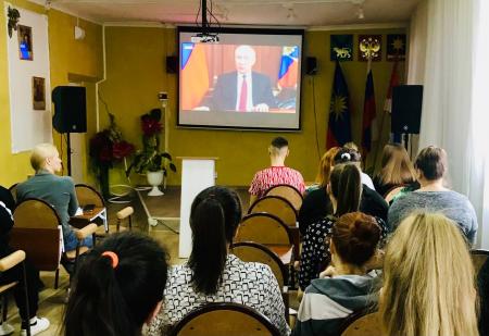 21 марта в колледже были организованы видео просмотры выступления президента Российской  Федерации  В.В. Путина о целях проводимой специальной операции по защите суверенитета ДНР и ЛНР.